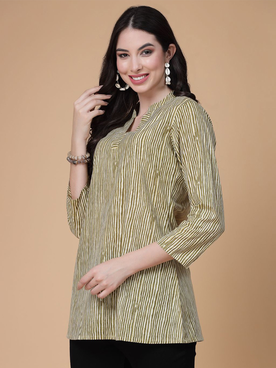 SEVEN FLOWER Print Cotton Shirt Style Top