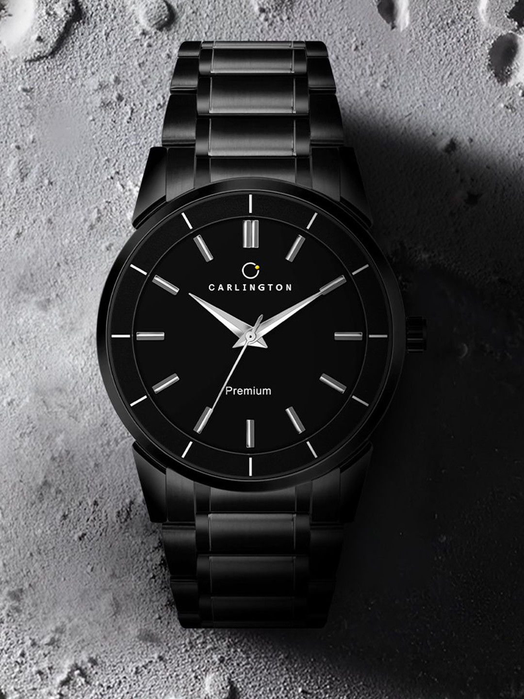 CARLINGTON Men Brass Patterned Dial & Stainless Steel Bracelet Style Straps Analogue Chronograph Watch IGP