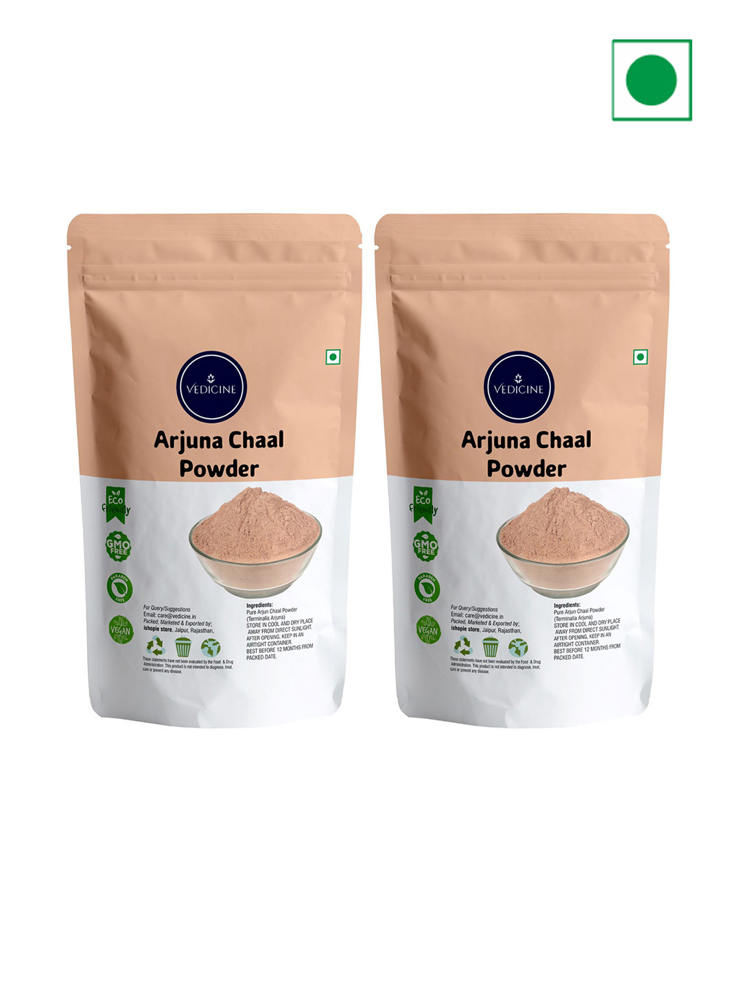 VEDICINE Set Of 2 Arjuna Chaal Powder - 100g each