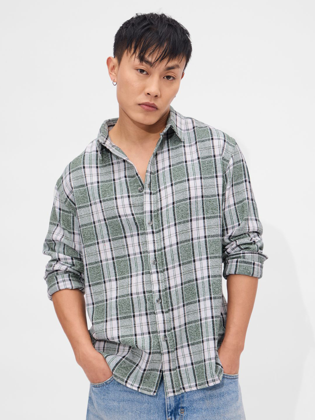 The Souled Store Men Tartan Checks Opaque Checked Casual Shirt