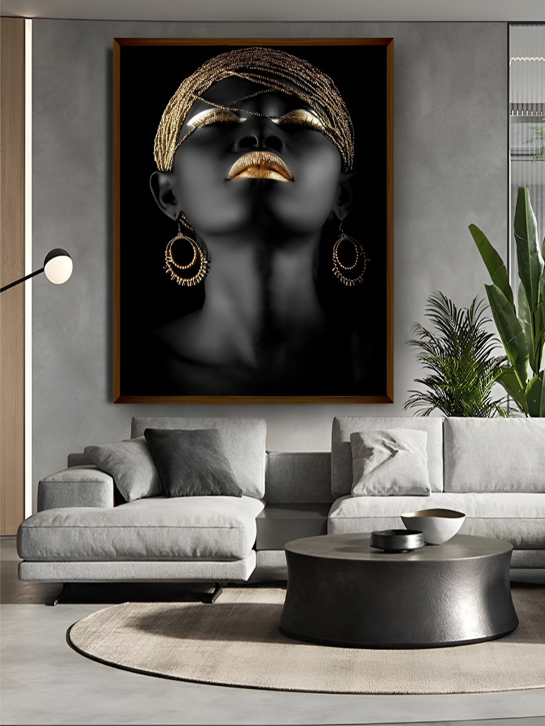 Artsense Black & Gold Toned Canvas Wall Art
