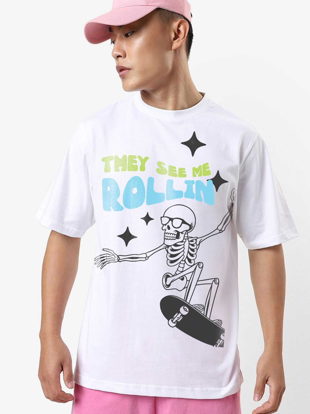 Bewakoof Men Death Roll Graphic Printed Oversized T-shirt