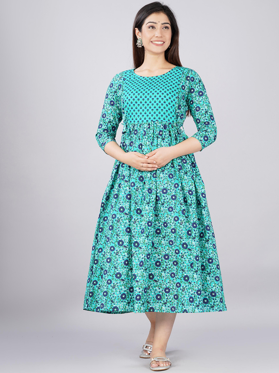 MURLI KURTI Printed Anarkali Maternity Dress