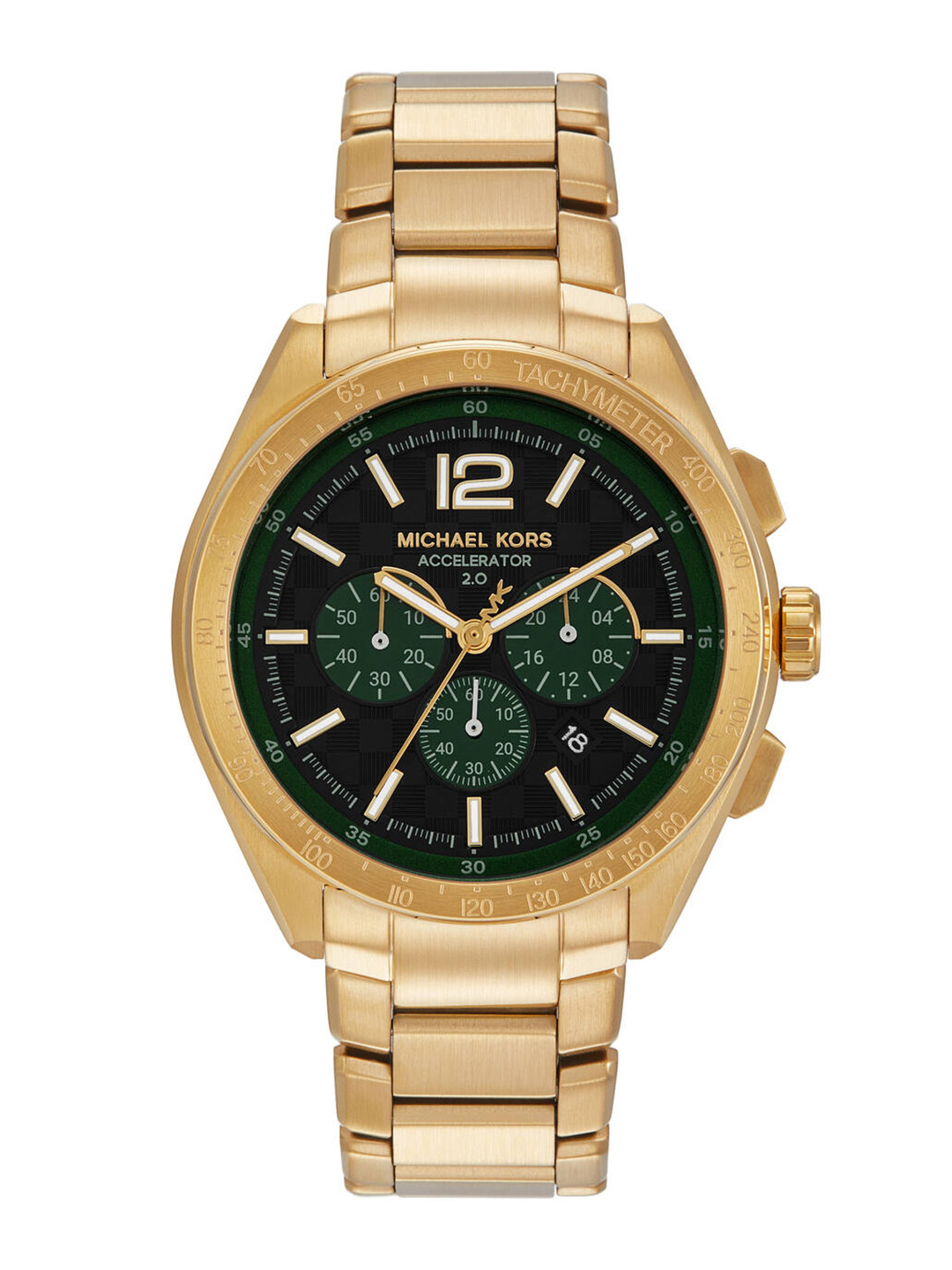 Michael Kors Men Accelerator 2.0 Bracelet Style Chronograph Analogue Watch MK9177I-Gold