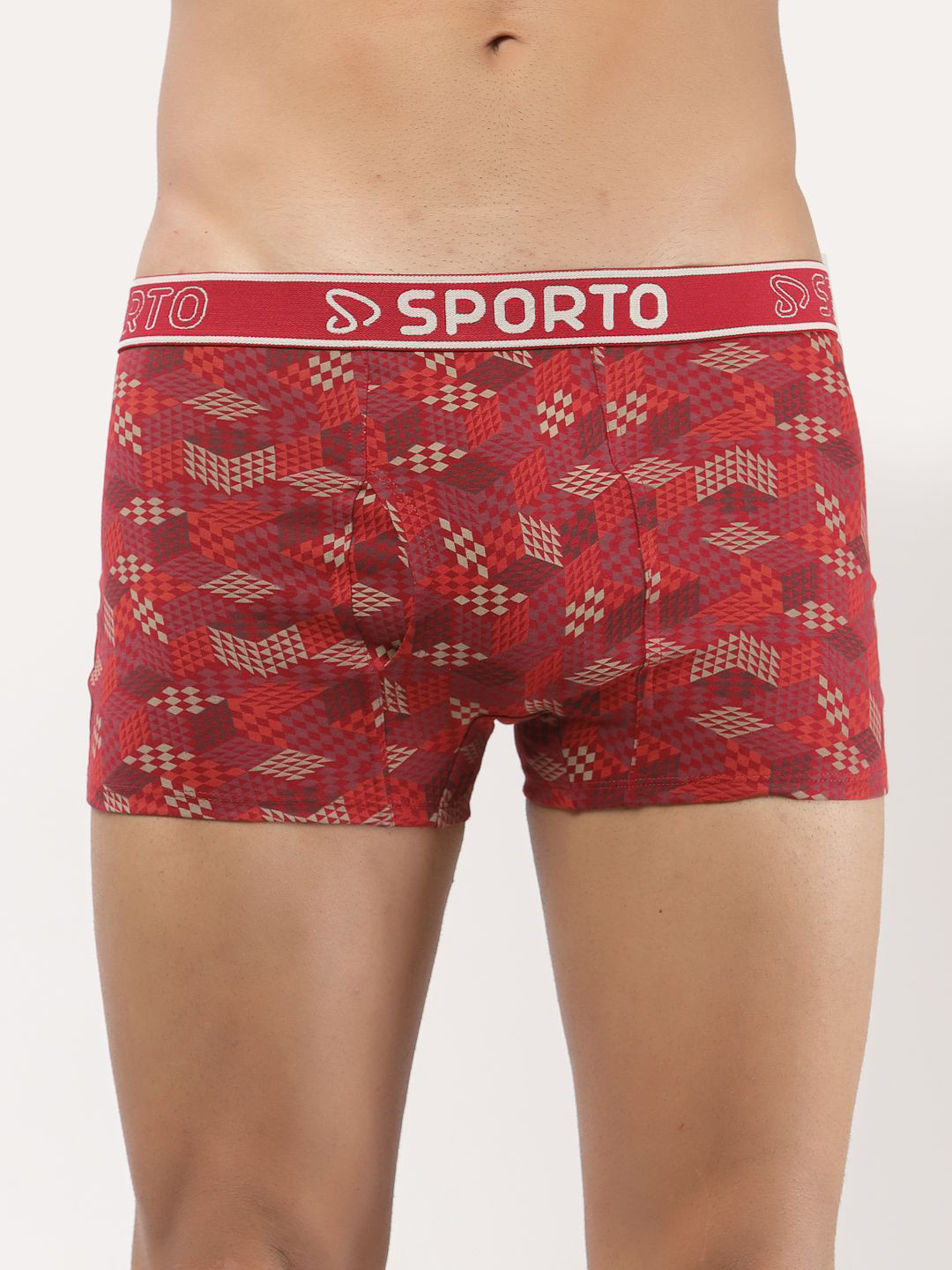 SPORTO Men Printed Pure Cotton Trunk SP-TR-M1021-RE-XS-1P