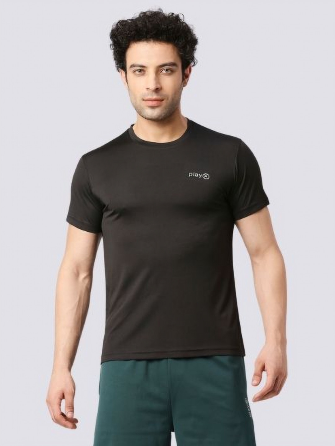 playR Men Dri-FIT Solid Polo Collar T-shirt