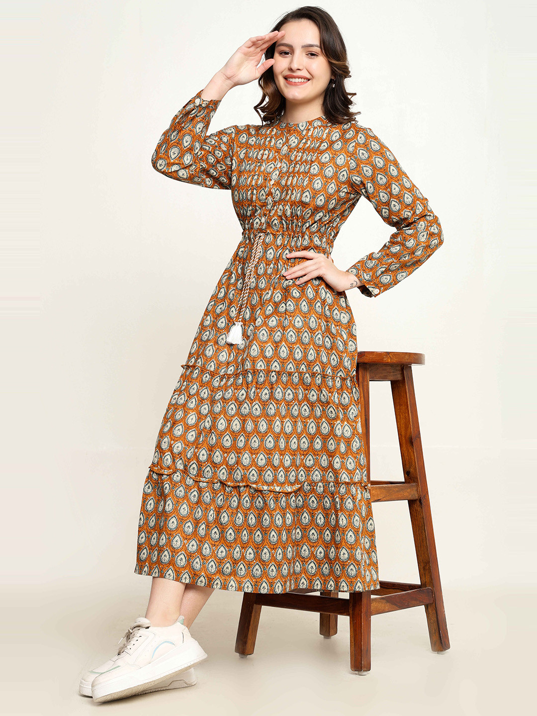 Mollar Floral Print A-Line Maxi Dress