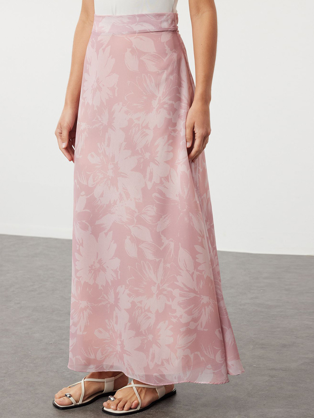 Trendyol A-line Floral Flared Maxi Skirts