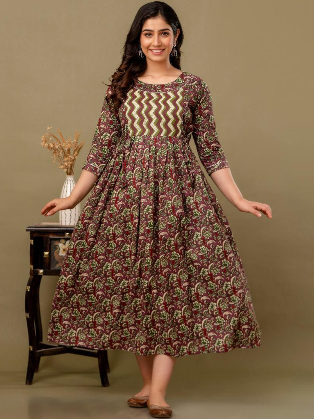 MURLI KURTI Printed Anarkali Maternity Dress