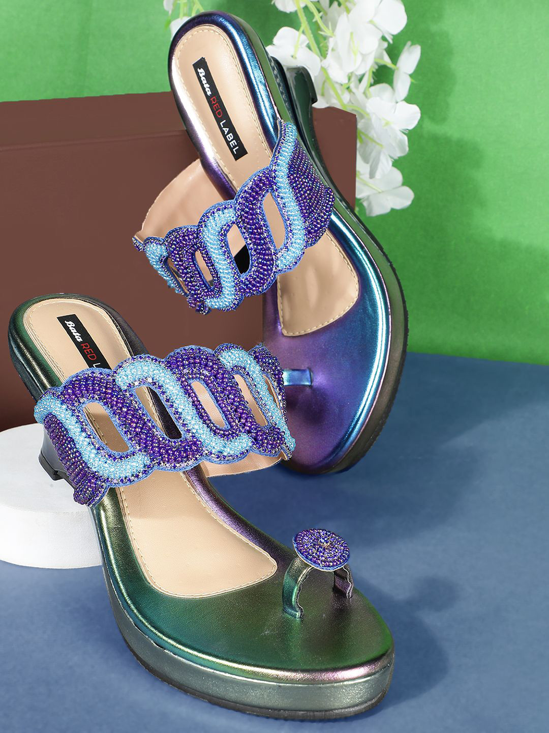 Bata Leather Wedge Sandals