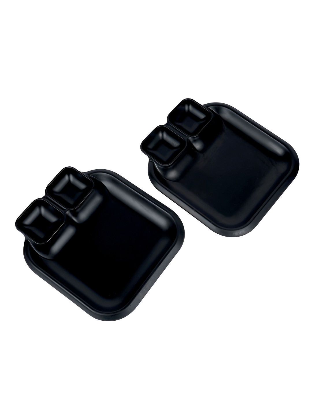 Aura Black 2 Pieces 3 Portion Serving Tray
