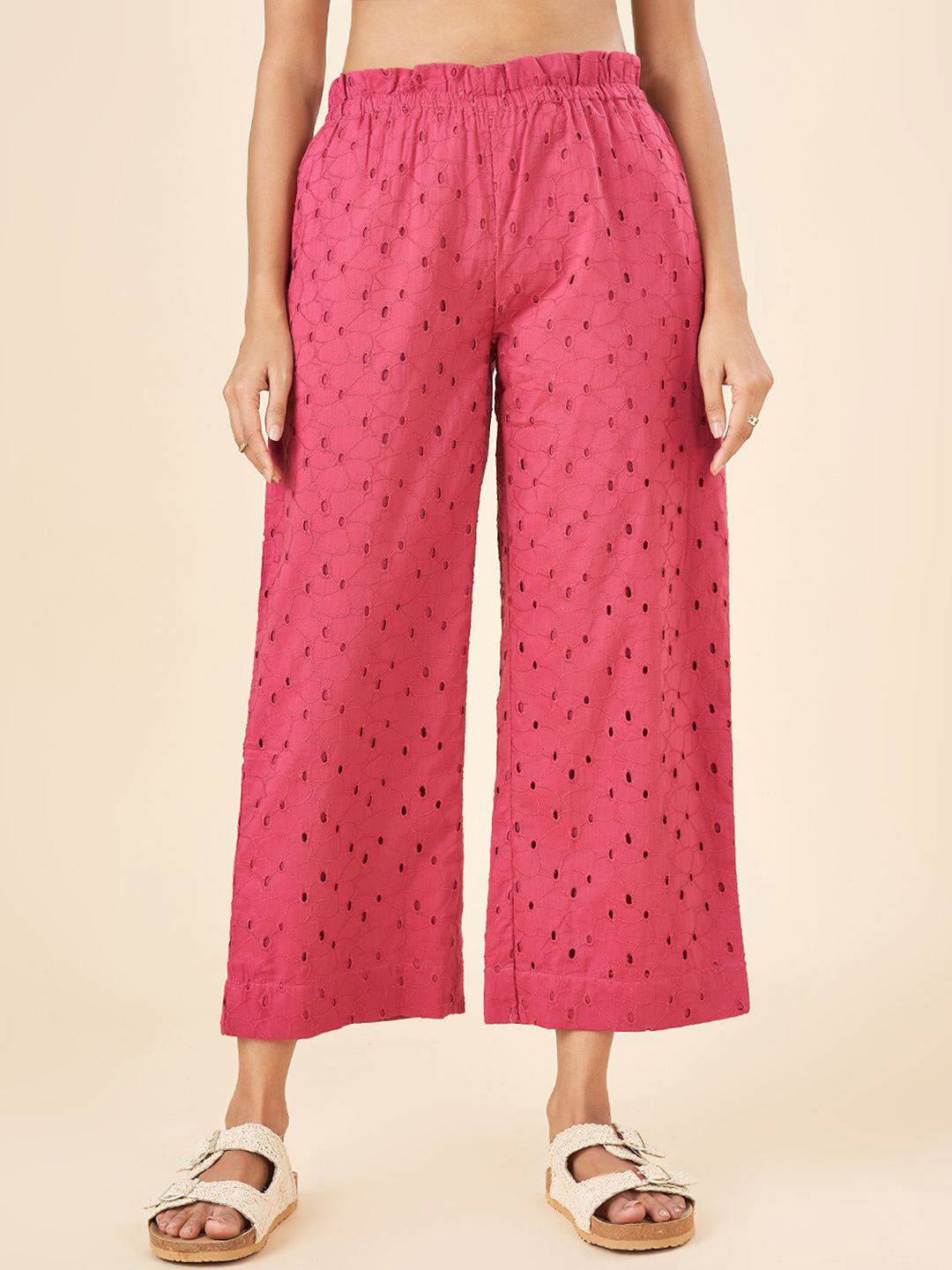AKKRITI BY PANTALOONS Women Polka Dot Trousers