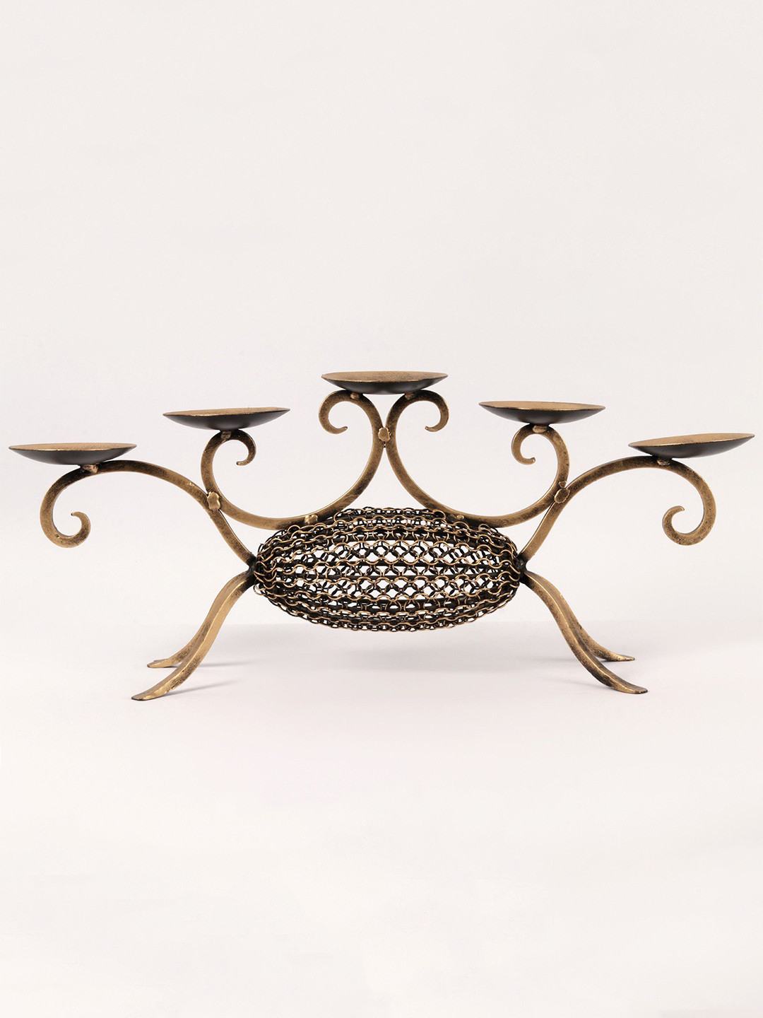 Exotic India 20'' Four-Legged Iron Candle Stand - Home Decor