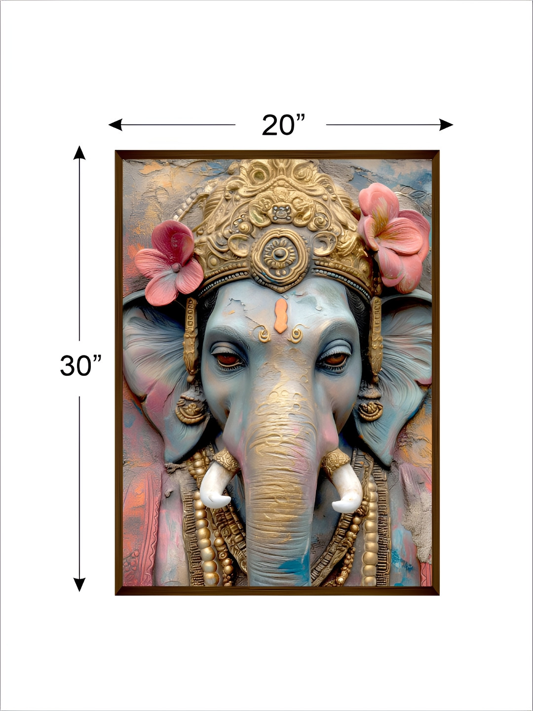 Artsense Ganesha Canvas Wall Rectangle Paintings Wall Art -30 x 20In