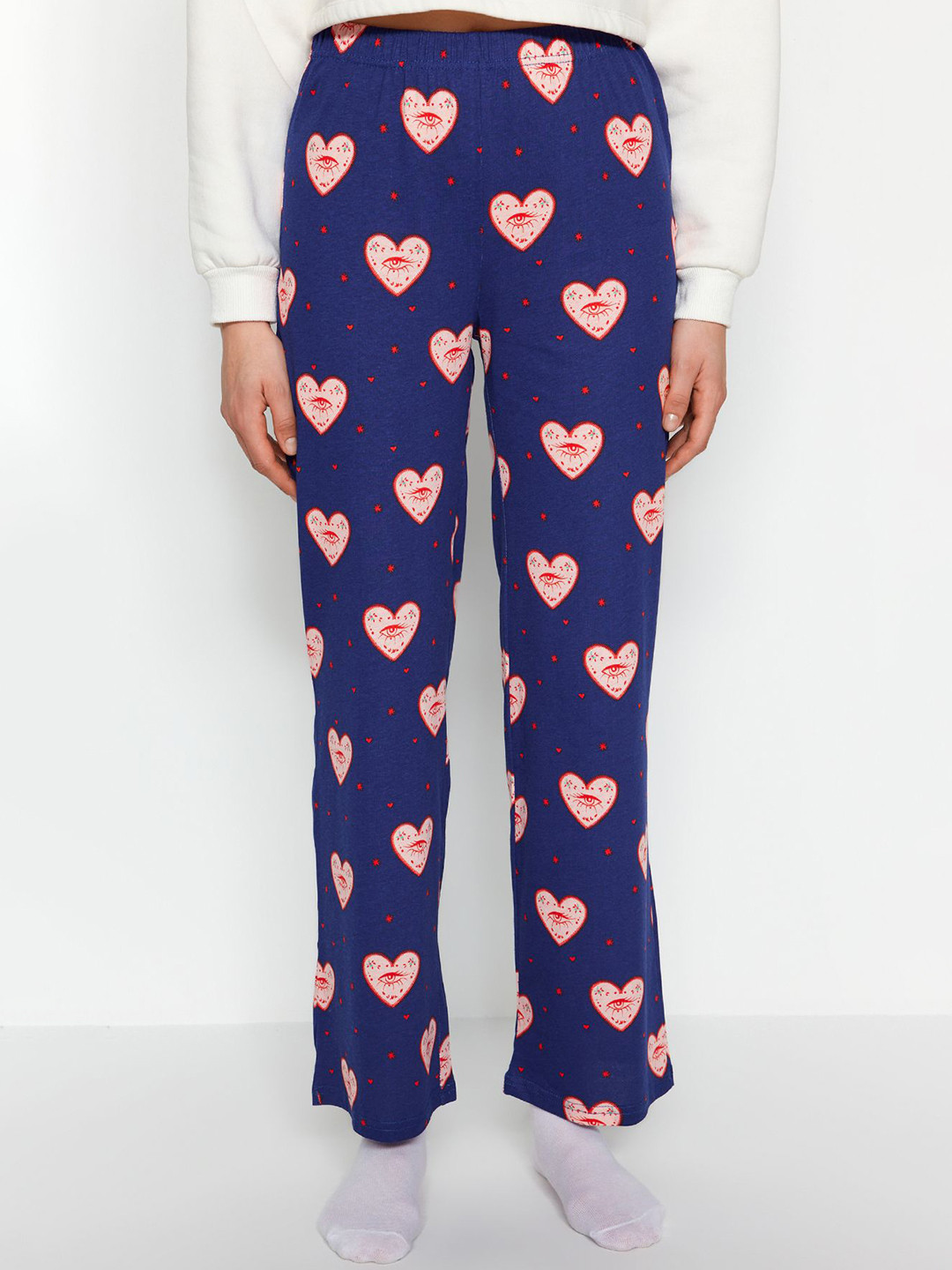 Trendyol Women Printed Cotton Slip-On Lounge Pants