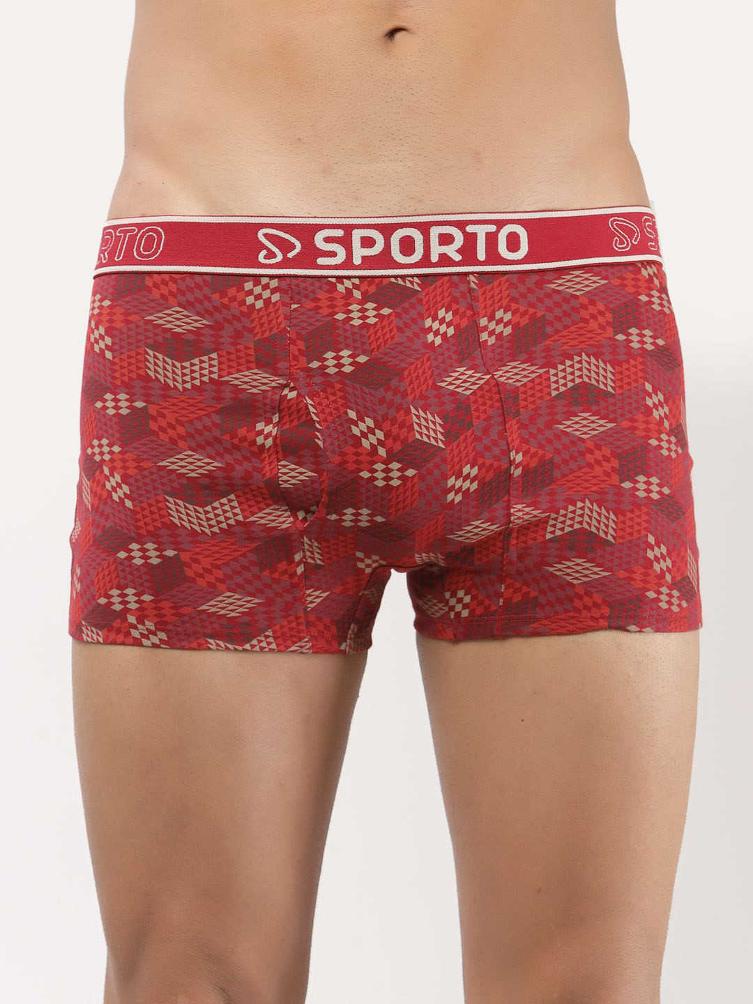 SPORTO Printed Cotton Trunks SP-TR-M1021-RE-XL-1P