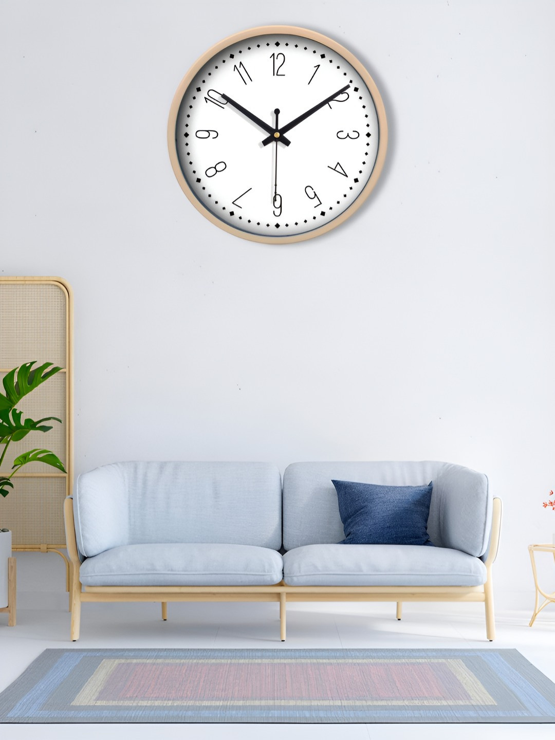 OLIVE TREE Decorative Plastic Tic-Toc Movement 2 Pcs Round Battery Analogue with stand Table Clock-20.3cm