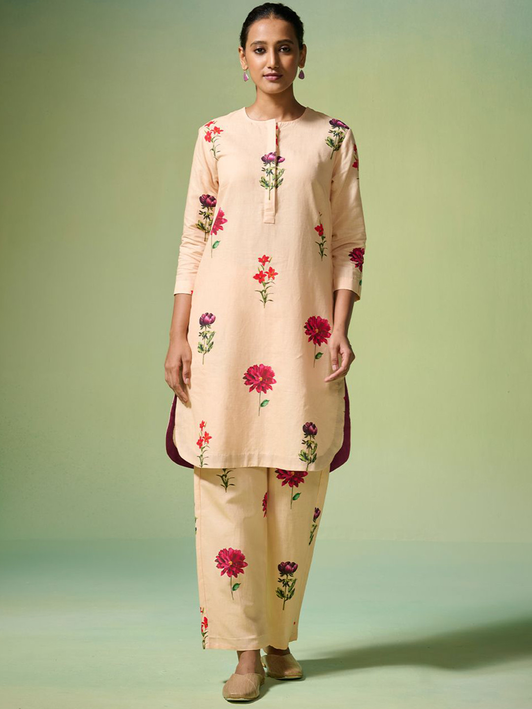 Dressfolk Floral Printed Cotton & Linen Tunic & Trousers