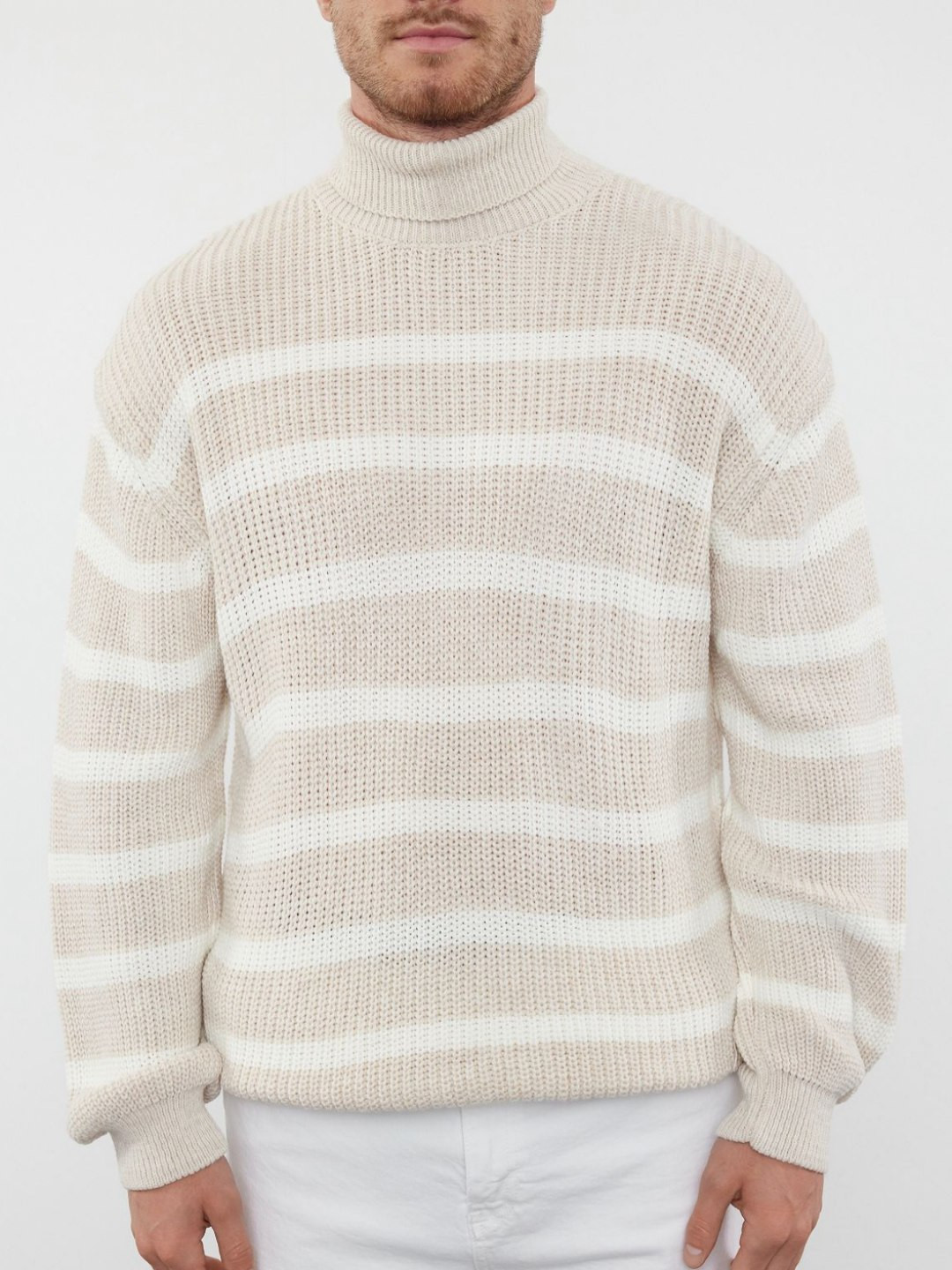 Trendyol Unisex Striped Turtle Neck T-shirt
