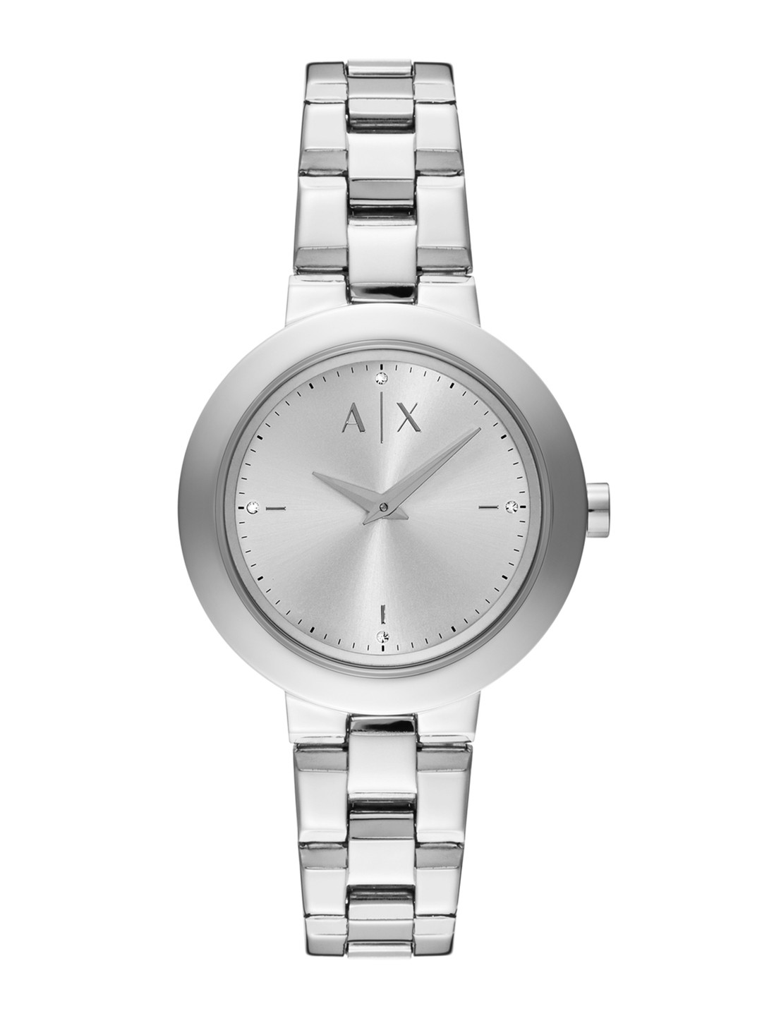 Armani Exchange Women Embellished Bracelet Style Analogue Watch AX5170I-Silver