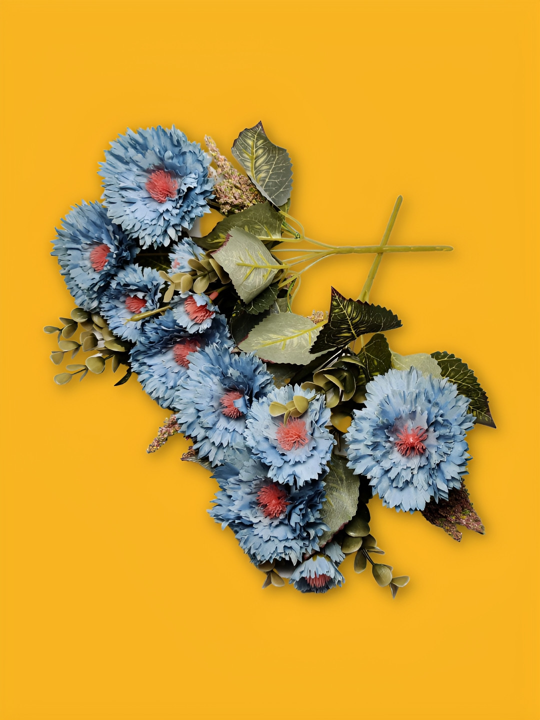 ARTSY Blue and Green 2 Pieces Gerbera Artificial Flower