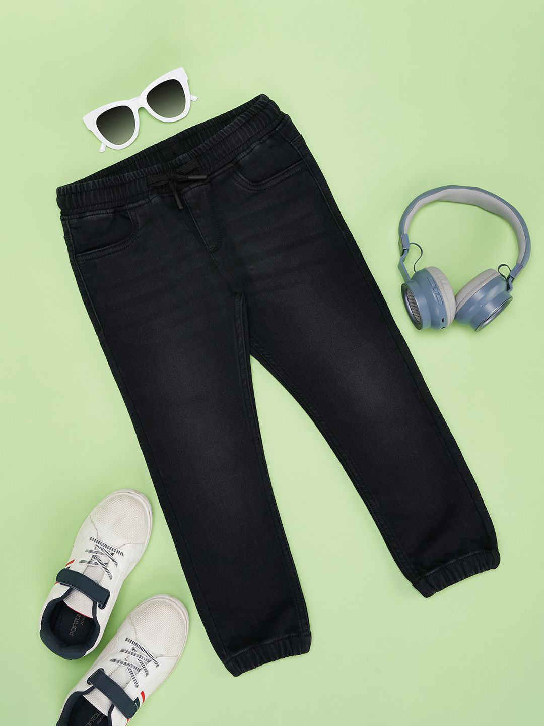 Pantaloons Junior Boys Mid-Rise Drawstring Slash Knee Jeans