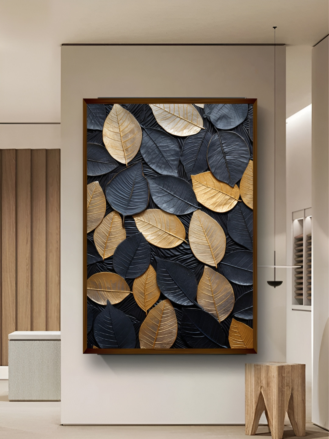 Artsense Black & Gold Toned Canvas Wall Art
