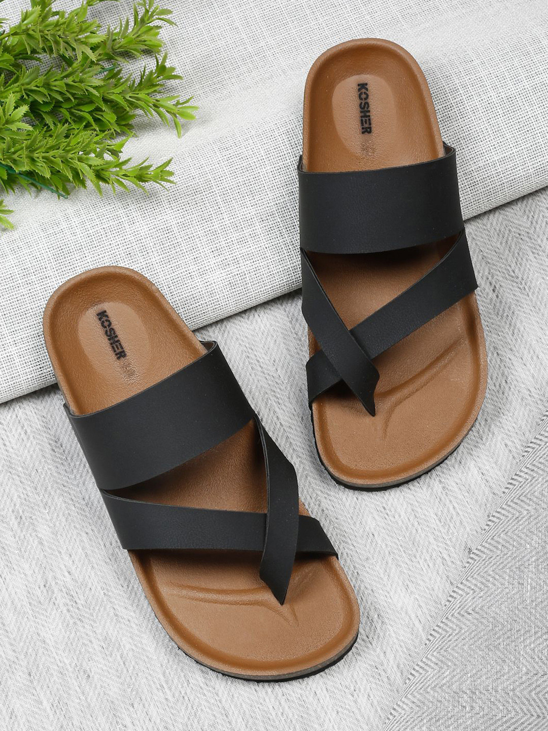 Kosher Men Synthetic Leather Comfort Sandals