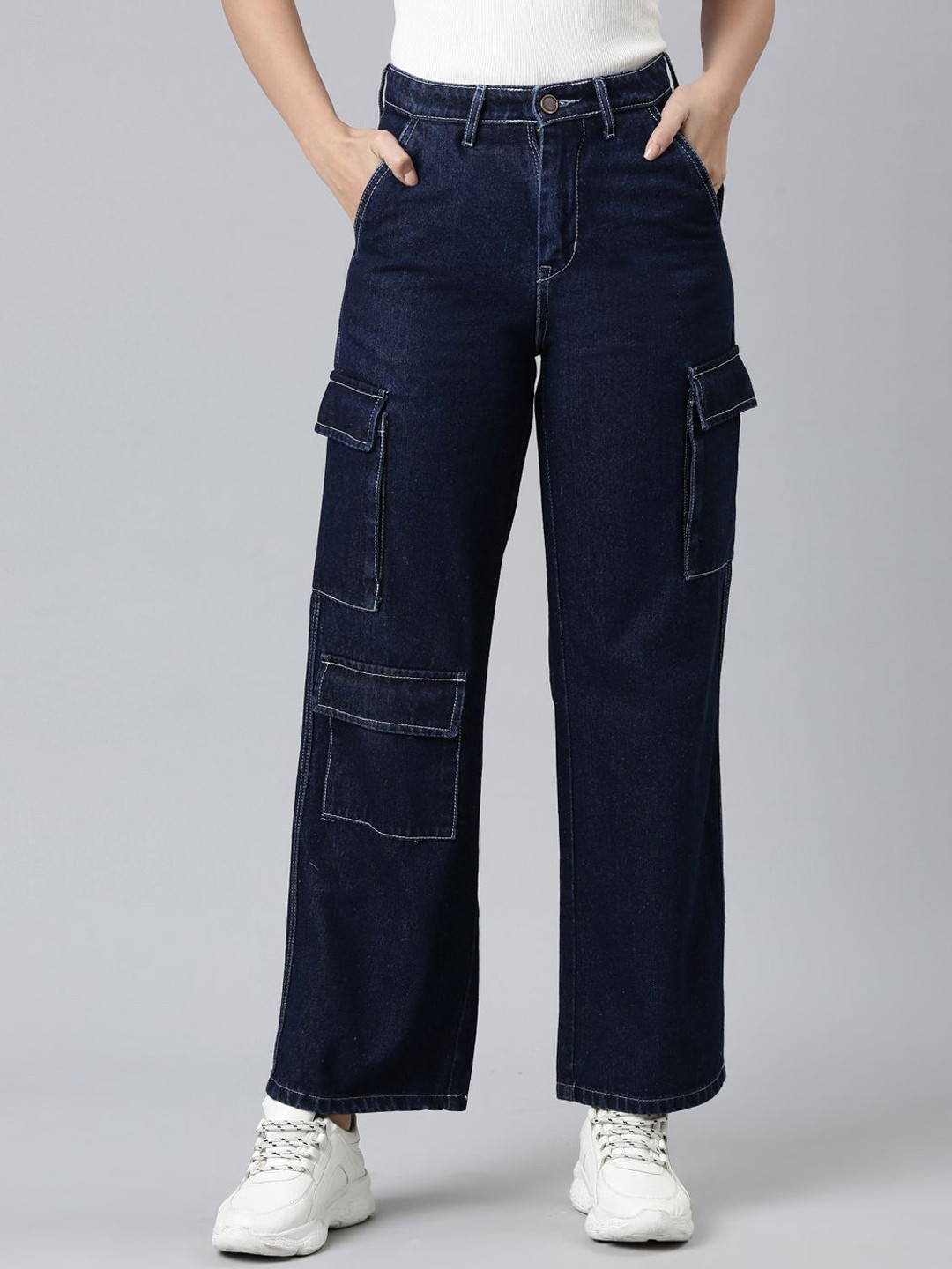 ZHEIA Women Flared High-Rise Jeans