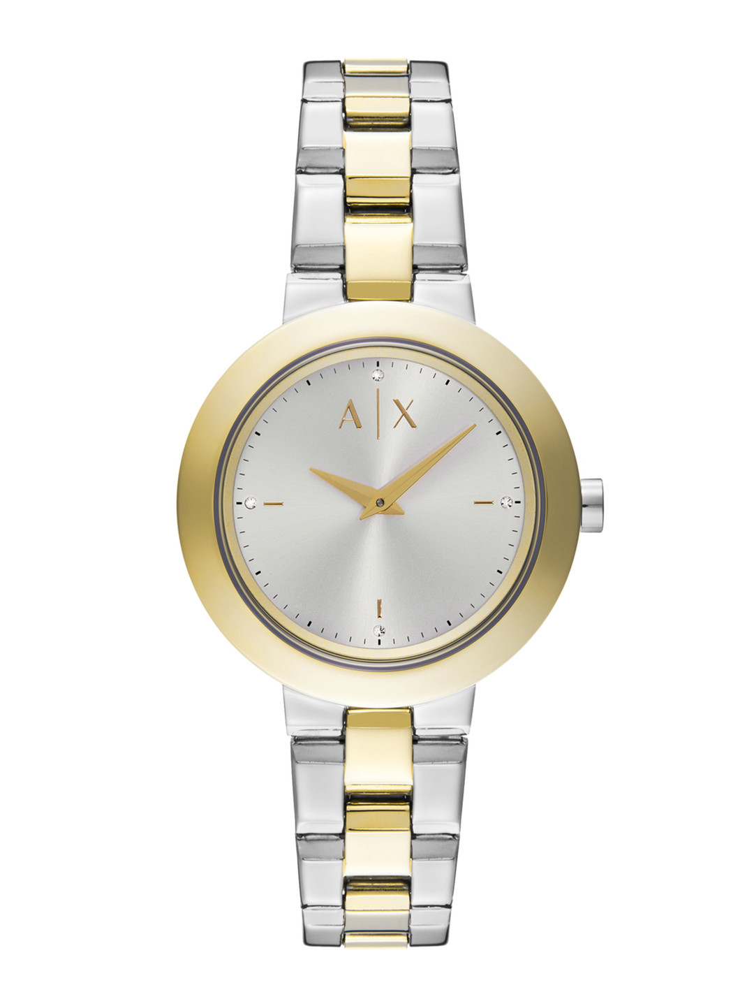 Armani Exchange Women Embellished Bracelet Style Two Tone Analogue Watch AX5171I-Multi