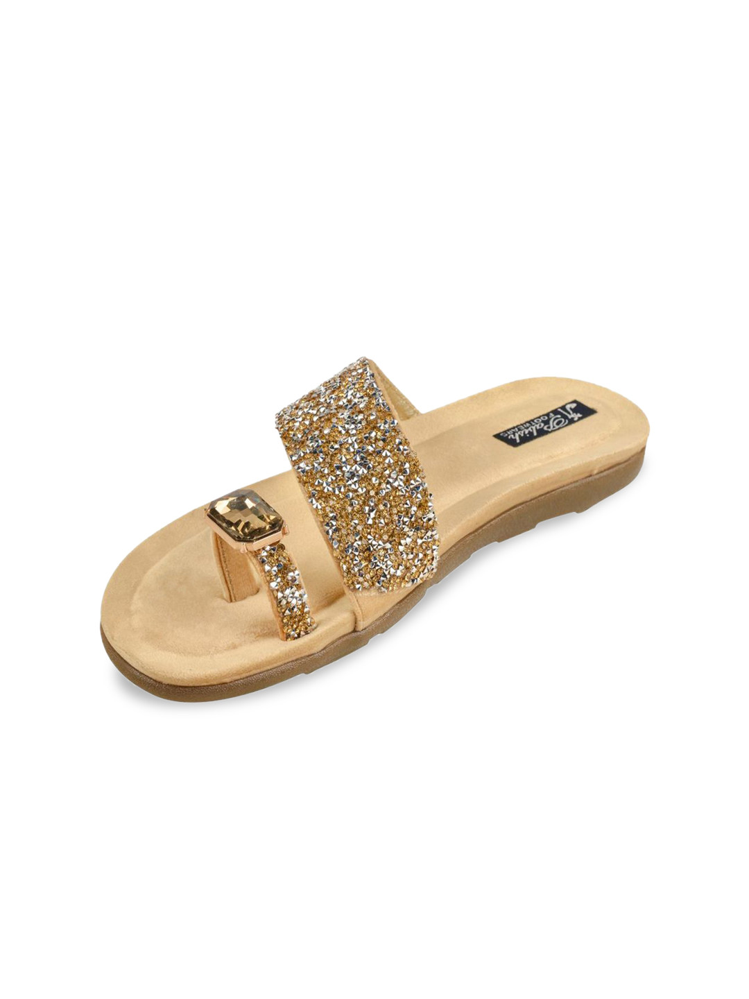 Pabish Footwears Women Stone Embellished One Toe Flats