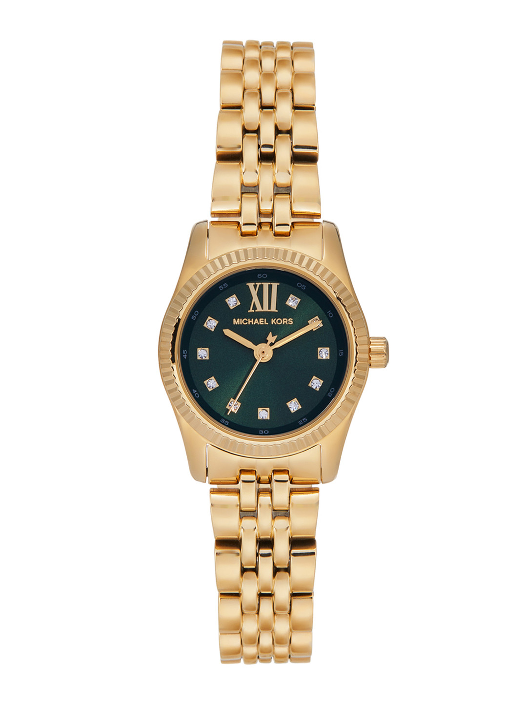 Michael Kors Women Lexington Embellished Analogue Watch MK4842I-Gold