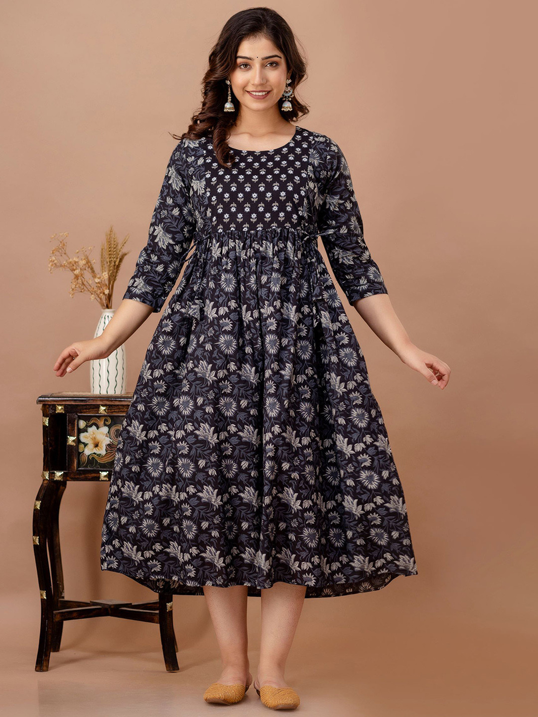 MURLI KURTI Floral Printed A-Line Maternity Ethnic Dresses