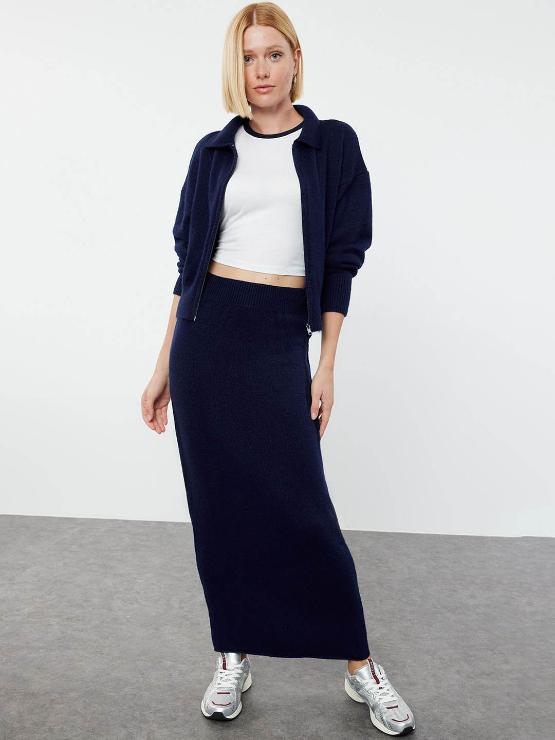 Trendyol Shirt Collar Sweater & Skirt