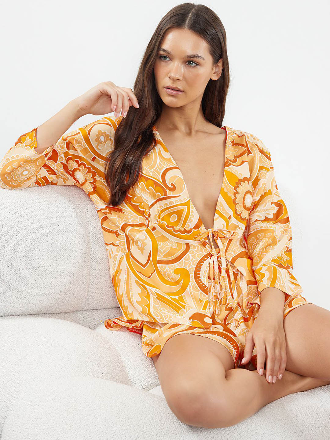 Trendyol Women Floral Printed Slip-On Night suit