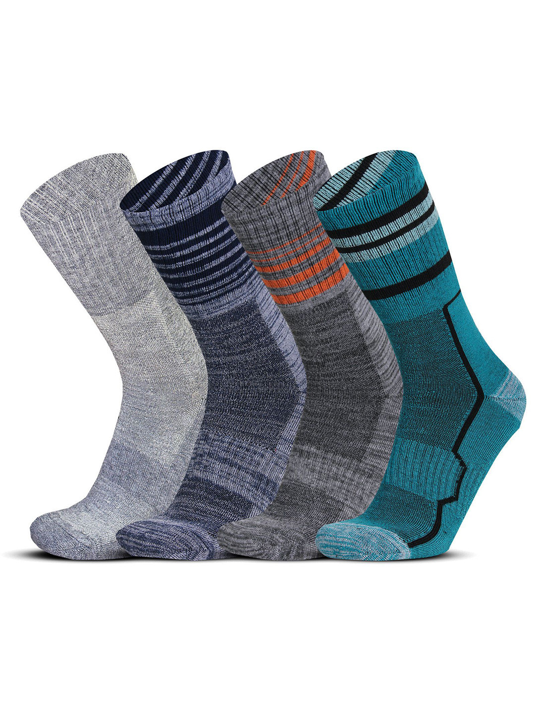 RC. ROYAL CLASS Pack Of 4 Woolen Thermal Patterned Calf-Length Socks