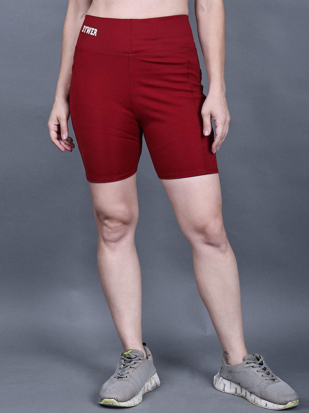 DYWER Women Slim Fit Training or Gym Sports Mid-Rise Shorts