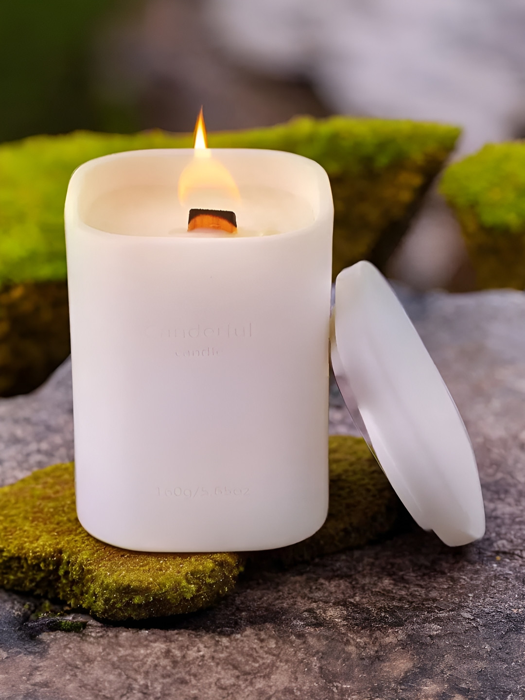 Ekhasa Scented 1 Wick Agilawood Solid Geometric Regular Jar Candles