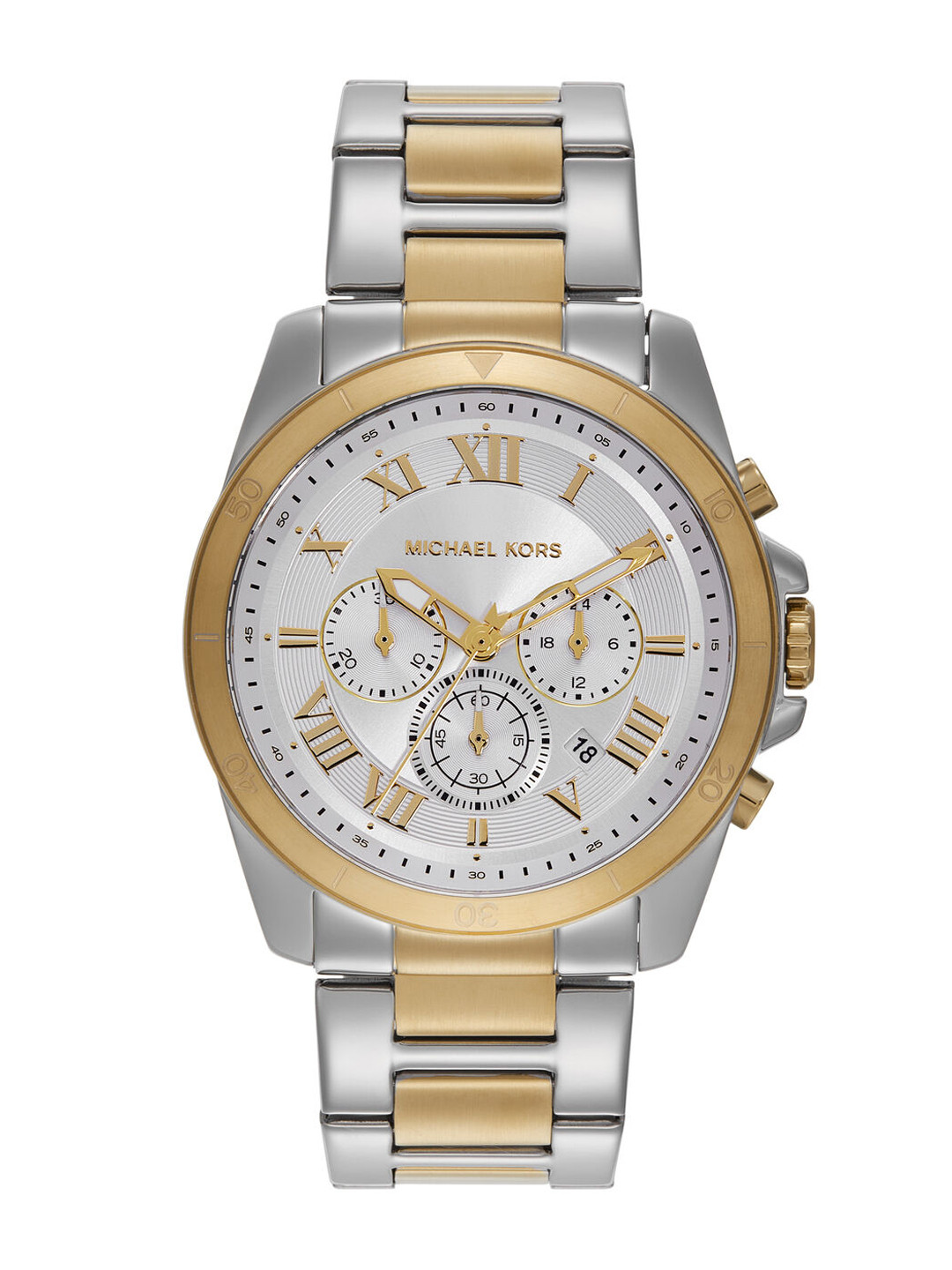 Michael Kors Men Alek Bracelet Style Two Tone Chronograph Analogue Watch MK9183I-Multi