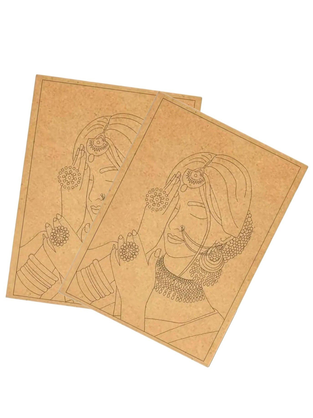 BS AMOR Plain Wood Boards Art & Craft Set Of 2