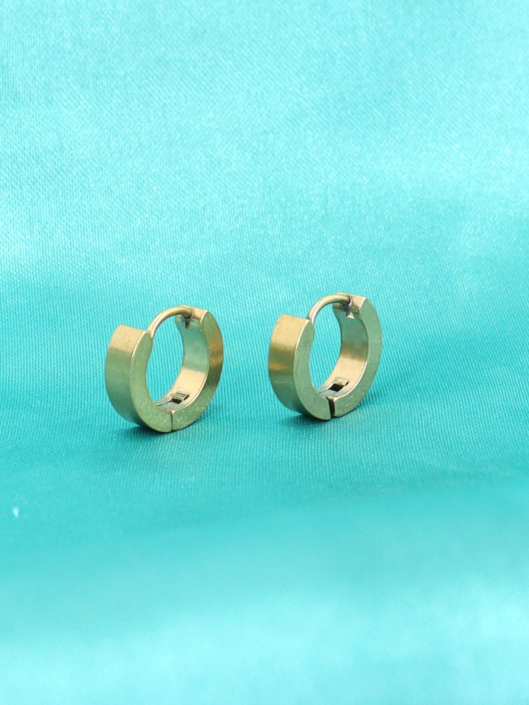 KRENOZ Men's Gold Plated Circular Studs