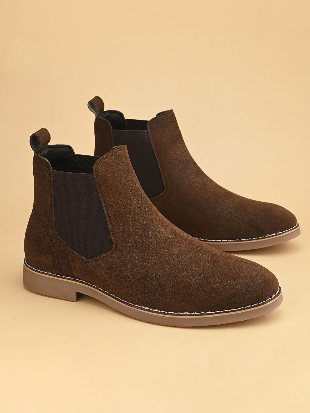 Brown Zara Chelsea Boots India Brown Suede Chelsea Boot LEATHER