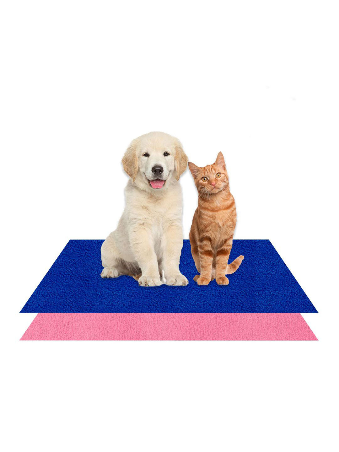 AMORITE Royal Blue and Salmon Rose Waterproof Washable Pet mat For Dogs and Cats