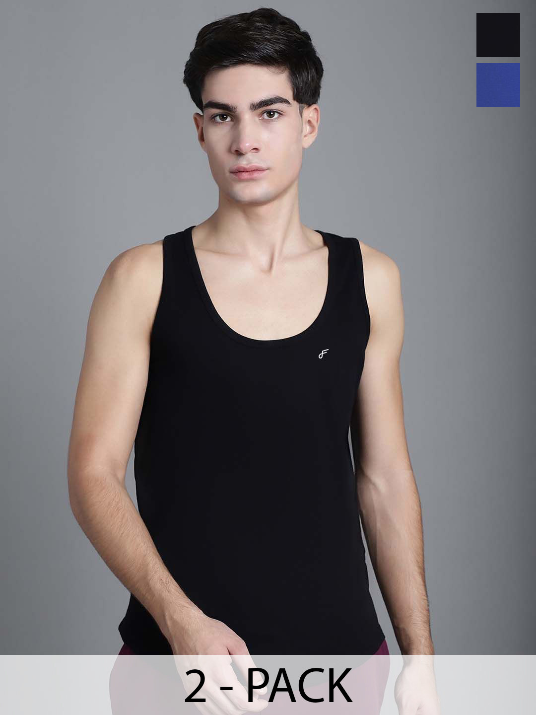 FBAR Cotton Anti-Bacterial Gym Vests Pack Of 2