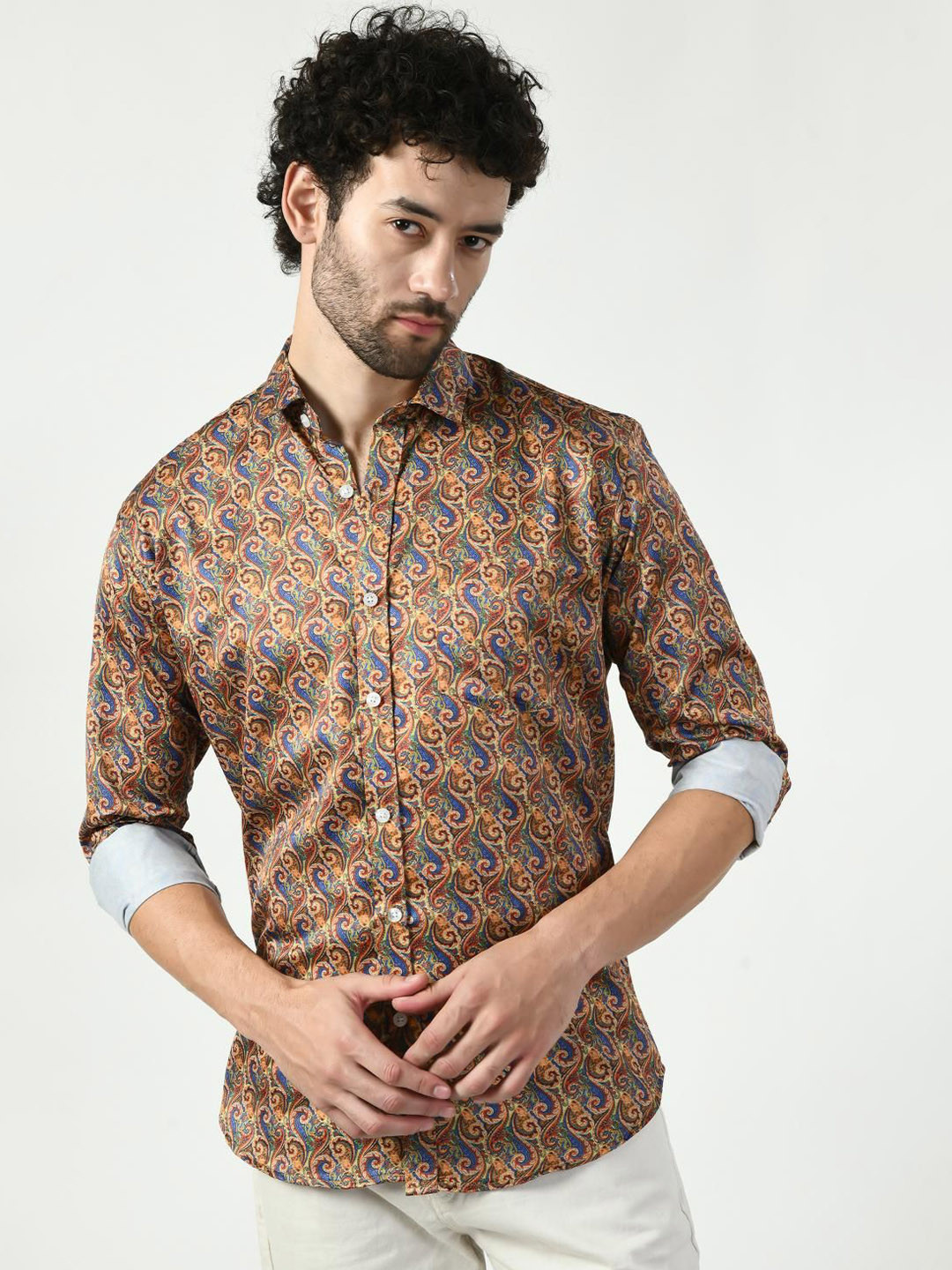 PEBCO Men Classic Slim Fit Opaque Printed Casual Shirt