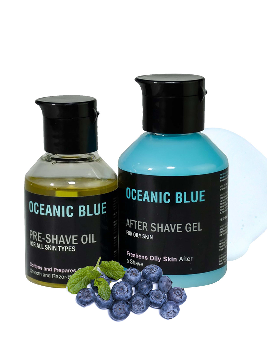 PINK WOOLF Set Of 2 Oceanic Blue Pre Shave Oil & After Shave Gel-50ml Each