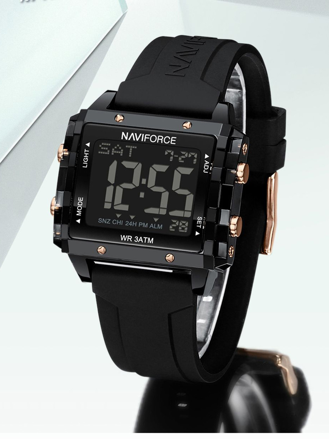 Naviforce Women Brass Embellished Dial & Straps Analogue and Digital Watch NF7101 BB