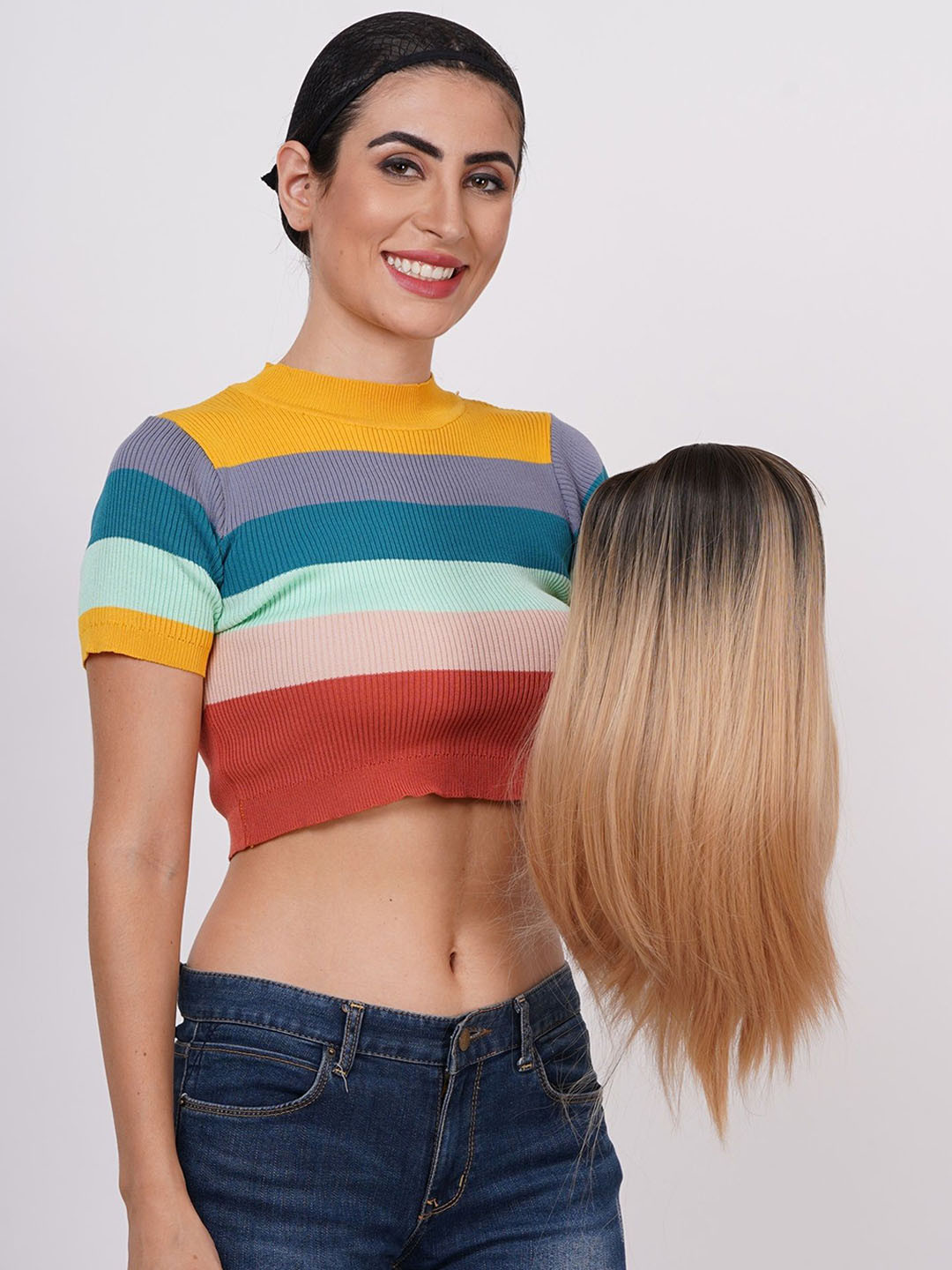 CRIBE Medium Length Full Head Hair Wig - SWEDISH BLOND