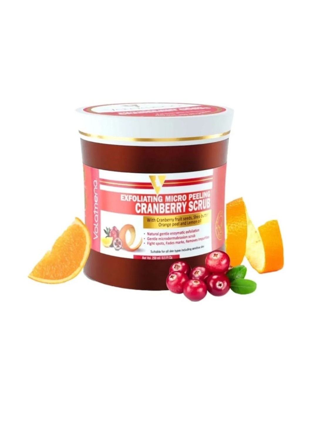 Volamena Exfoliating Micro Peeling Cranberry Face Scrub - 250 ml
