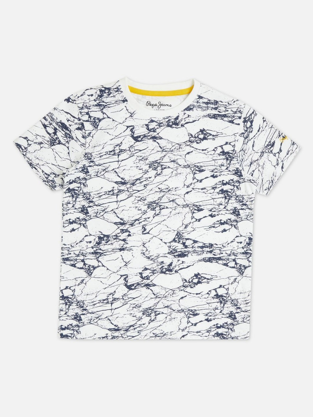 Pepe Jeans Boys Abstract Printed Round Neck Pure Cotton T-Shirt